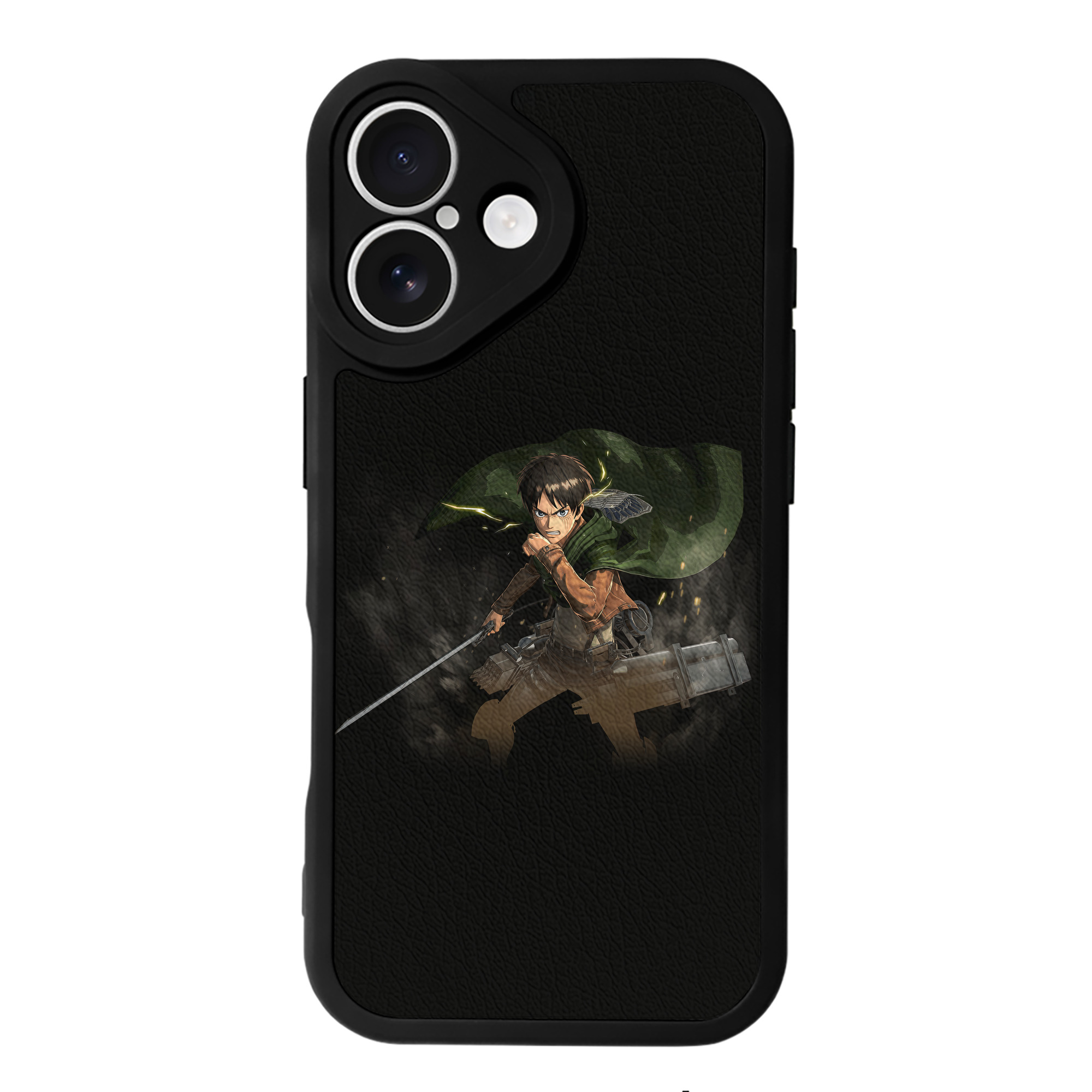 （画像用） 進撃の巨人 エレン･イェーガー Attack on Titan Eren Jäger 【iPhone 16シリーズ対応】シリコンスマホケース（レザー調） 材質：シリコン